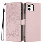เคสโทรศัพท์หนังวีแกนพับลายแมวต้นไม้ สำหรับ iPhone 11 Pro