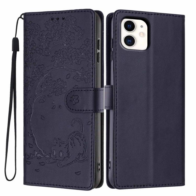 เคสโทรศัพท์หนังวีแกนพับลายแมวต้นไม้ สำหรับ iPhone 11 Pro