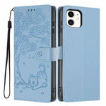 เคสโทรศัพท์หนังวีแกนพับลายแมวต้นไม้ สำหรับ iPhone 11 Pro