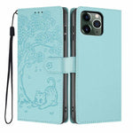 เคสโทรศัพท์หนังวีแกนพับลายแมวต้นไม้ สำหรับ iPhone 11 Pro