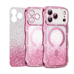 เคสโทรศัพท์ TPU ประกอบกรอบลายคลื่นดาวเพชรเคลือบไฟฟ้าพร้อมแม่เหล็ก สำหรับ iPhone 17 Pro Max, สำหรับ iPhone 17 Pro, สำหรับ iPhone 17, สำหรับ iPhone 16 Pro Max, สำหรับ iPhone 16 Pro, สำหรับ iPhone 16