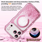 เคสโทรศัพท์ TPU ประกอบกรอบลายคลื่นดาวเพชรเคลือบไฟฟ้าพร้อมแม่เหล็ก สำหรับ iPhone 17 Pro Max, สำหรับ iPhone 17 Pro, สำหรับ iPhone 17, สำหรับ iPhone 16 Pro Max, สำหรับ iPhone 16 Pro, สำหรับ iPhone 16