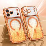 เคสโทรศัพท์ TPU ประกอบกรอบลายคลื่นดาวเพชรเคลือบไฟฟ้าพร้อมแม่เหล็ก สำหรับ iPhone 17 Pro Max, สำหรับ iPhone 17 Pro, สำหรับ iPhone 17, สำหรับ iPhone 16 Pro Max, สำหรับ iPhone 16 Pro, สำหรับ iPhone 16