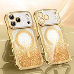 เคสโทรศัพท์ TPU ประกอบกรอบลายคลื่นดาวเพชรเคลือบไฟฟ้าพร้อมแม่เหล็ก สำหรับ iPhone 17 Pro Max, สำหรับ iPhone 17 Pro, สำหรับ iPhone 17, สำหรับ iPhone 16 Pro Max, สำหรับ iPhone 16 Pro, สำหรับ iPhone 16