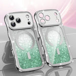 เคสโทรศัพท์ TPU ประกอบกรอบลายคลื่นดาวเพชรเคลือบไฟฟ้าพร้อมแม่เหล็ก สำหรับ iPhone 17 Pro Max, สำหรับ iPhone 17 Pro, สำหรับ iPhone 17, สำหรับ iPhone 16 Pro Max, สำหรับ iPhone 16 Pro, สำหรับ iPhone 16