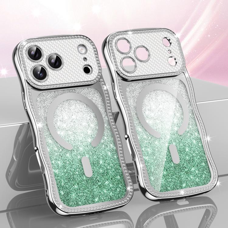 เคสโทรศัพท์ TPU ประกอบกรอบลายคลื่นดาวเพชรเคลือบไฟฟ้าพร้อมแม่เหล็ก สำหรับ iPhone 17 Pro Max, สำหรับ iPhone 17 Pro, สำหรับ iPhone 17, สำหรับ iPhone 16 Pro Max, สำหรับ iPhone 16 Pro, สำหรับ iPhone 16