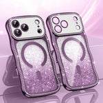 เคสโทรศัพท์ TPU ประกอบกรอบลายคลื่นดาวเพชรเคลือบไฟฟ้าพร้อมแม่เหล็ก สำหรับ iPhone 17 Pro Max, สำหรับ iPhone 17 Pro, สำหรับ iPhone 17, สำหรับ iPhone 16 Pro Max, สำหรับ iPhone 16 Pro, สำหรับ iPhone 16