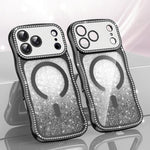 เคสโทรศัพท์ TPU ประกอบกรอบลายคลื่นดาวเพชรเคลือบไฟฟ้าพร้อมแม่เหล็ก สำหรับ iPhone 17 Pro Max, สำหรับ iPhone 17 Pro, สำหรับ iPhone 17, สำหรับ iPhone 16 Pro Max, สำหรับ iPhone 16 Pro, สำหรับ iPhone 16