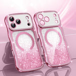 เคสโทรศัพท์ TPU ประกอบกรอบลายคลื่นดาวเพชรเคลือบไฟฟ้าพร้อมแม่เหล็ก สำหรับ iPhone 17 Pro Max, สำหรับ iPhone 17 Pro, สำหรับ iPhone 17, สำหรับ iPhone 16 Pro Max, สำหรับ iPhone 16 Pro, สำหรับ iPhone 16