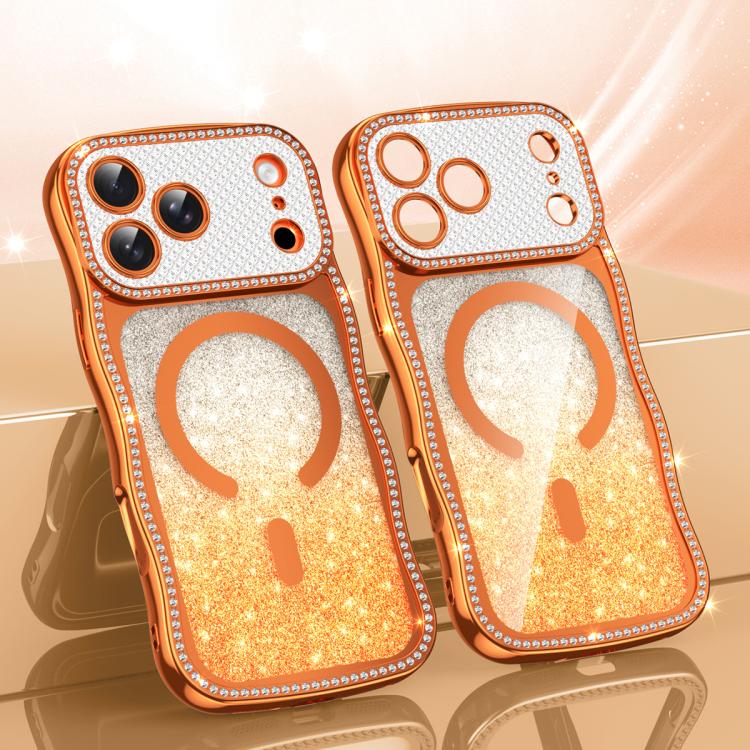 เคสโทรศัพท์ TPU ประกอบกรอบลายคลื่นดาวเพชรเคลือบไฟฟ้าพร้อมแม่เหล็ก สำหรับ iPhone 17 Pro Max, สำหรับ iPhone 17 Pro, สำหรับ iPhone 17, สำหรับ iPhone 16 Pro Max, สำหรับ iPhone 16 Pro, สำหรับ iPhone 16