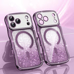 เคสโทรศัพท์ TPU ประกอบกรอบลายคลื่นดาวเพชรเคลือบไฟฟ้าพร้อมแม่เหล็ก สำหรับ iPhone 17 Pro Max, สำหรับ iPhone 17 Pro, สำหรับ iPhone 17, สำหรับ iPhone 16 Pro Max, สำหรับ iPhone 16 Pro, สำหรับ iPhone 16