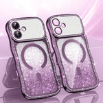 เคสโทรศัพท์ TPU ประกอบกรอบลายคลื่นดาวเพชรเคลือบไฟฟ้าพร้อมแม่เหล็ก สำหรับ iPhone 17 Pro Max, สำหรับ iPhone 17 Pro, สำหรับ iPhone 17, สำหรับ iPhone 16 Pro Max, สำหรับ iPhone 16 Pro, สำหรับ iPhone 16
