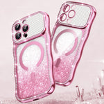 เคสโทรศัพท์ TPU ประกอบกรอบลายคลื่นดาวเพชรเคลือบไฟฟ้าพร้อมแม่เหล็ก สำหรับ iPhone 17 Pro Max, สำหรับ iPhone 17 Pro, สำหรับ iPhone 17, สำหรับ iPhone 16 Pro Max, สำหรับ iPhone 16 Pro, สำหรับ iPhone 16