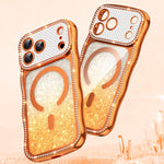 เคสโทรศัพท์ TPU ประกอบกรอบลายคลื่นดาวเพชรเคลือบไฟฟ้าพร้อมแม่เหล็ก สำหรับ iPhone 17 Pro Max, สำหรับ iPhone 17 Pro, สำหรับ iPhone 17, สำหรับ iPhone 16 Pro Max, สำหรับ iPhone 16 Pro, สำหรับ iPhone 16