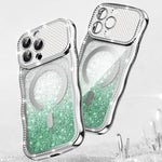 เคสโทรศัพท์ TPU ประกอบกรอบลายคลื่นดาวเพชรเคลือบไฟฟ้าพร้อมแม่เหล็ก สำหรับ iPhone 17 Pro Max, สำหรับ iPhone 17 Pro, สำหรับ iPhone 17, สำหรับ iPhone 16 Pro Max, สำหรับ iPhone 16 Pro, สำหรับ iPhone 16