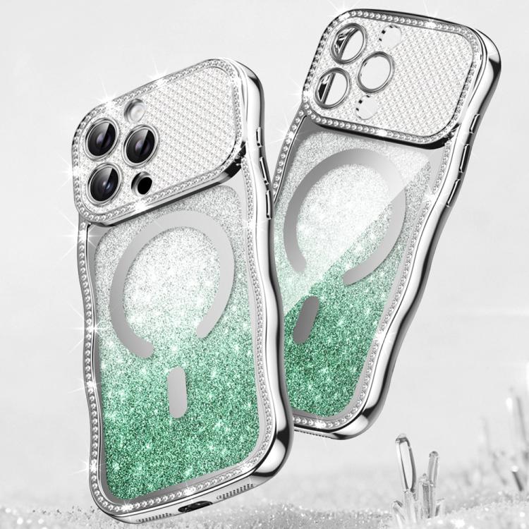 เคสโทรศัพท์ TPU ประกอบกรอบลายคลื่นดาวเพชรเคลือบไฟฟ้าพร้อมแม่เหล็ก สำหรับ iPhone 17 Pro Max, สำหรับ iPhone 17 Pro, สำหรับ iPhone 17, สำหรับ iPhone 16 Pro Max, สำหรับ iPhone 16 Pro, สำหรับ iPhone 16