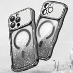 เคสโทรศัพท์ TPU ประกอบกรอบลายคลื่นดาวเพชรเคลือบไฟฟ้าพร้อมแม่เหล็ก สำหรับ iPhone 17 Pro Max, สำหรับ iPhone 17 Pro, สำหรับ iPhone 17, สำหรับ iPhone 16 Pro Max, สำหรับ iPhone 16 Pro, สำหรับ iPhone 16