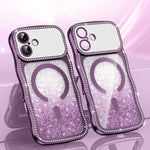 เคสโทรศัพท์ TPU ประกอบกรอบลายคลื่นดาวเพชรเคลือบไฟฟ้าพร้อมแม่เหล็ก สำหรับ iPhone 17 Pro Max, สำหรับ iPhone 17 Pro, สำหรับ iPhone 17, สำหรับ iPhone 16 Pro Max, สำหรับ iPhone 16 Pro, สำหรับ iPhone 16