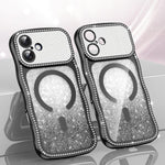 เคสโทรศัพท์ TPU ประกอบกรอบลายคลื่นดาวเพชรเคลือบไฟฟ้าพร้อมแม่เหล็ก สำหรับ iPhone 17 Pro Max, สำหรับ iPhone 17 Pro, สำหรับ iPhone 17, สำหรับ iPhone 16 Pro Max, สำหรับ iPhone 16 Pro, สำหรับ iPhone 16