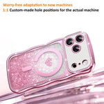 เคสโทรศัพท์ TPU ประกอบกรอบลายคลื่นดาวเพชรเคลือบไฟฟ้าพร้อมกลิตเตอร์หัวใจแม่เหล็ก สำหรับ iPhone 17 Pro Max, สำหรับ iPhone 17 Pro, สำหรับ iPhone 17, สำหรับ iPhone 16 Pro Max, สำหรับ iPhone 16 Pro, สำหรับ iPhone 16