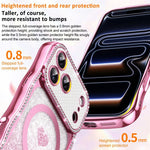 เคสโทรศัพท์ TPU ประกอบกรอบลายคลื่นดาวเพชรเคลือบไฟฟ้าพร้อมกลิตเตอร์หัวใจแม่เหล็ก สำหรับ iPhone 17 Pro Max, สำหรับ iPhone 17 Pro, สำหรับ iPhone 17, สำหรับ iPhone 16 Pro Max, สำหรับ iPhone 16 Pro, สำหรับ iPhone 16