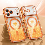 เคสโทรศัพท์ TPU ประกอบกรอบลายคลื่นดาวเพชรเคลือบไฟฟ้าพร้อมกลิตเตอร์หัวใจแม่เหล็ก สำหรับ iPhone 17 Pro Max, สำหรับ iPhone 17 Pro, สำหรับ iPhone 17, สำหรับ iPhone 16 Pro Max, สำหรับ iPhone 16 Pro, สำหรับ iPhone 16