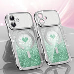 เคสโทรศัพท์ TPU ประกอบกรอบลายคลื่นดาวเพชรเคลือบไฟฟ้าพร้อมกลิตเตอร์หัวใจแม่เหล็ก สำหรับ iPhone 17 Pro Max, สำหรับ iPhone 17 Pro, สำหรับ iPhone 17, สำหรับ iPhone 16 Pro Max, สำหรับ iPhone 16 Pro, สำหรับ iPhone 16