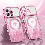 เคสโทรศัพท์ TPU ประกอบกรอบลายคลื่นดาวเพชรเคลือบไฟฟ้าพร้อมกลิตเตอร์หัวใจแม่เหล็ก สำหรับ iPhone 17 Pro Max, สำหรับ iPhone 17 Pro, สำหรับ iPhone 17, สำหรับ iPhone 16 Pro Max, สำหรับ iPhone 16 Pro, สำหรับ iPhone 16
