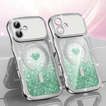 เคสโทรศัพท์ TPU ประกอบกรอบลายคลื่นดาวเพชรเคลือบไฟฟ้าพร้อมกลิตเตอร์หัวใจแม่เหล็ก สำหรับ iPhone 17 Pro Max, สำหรับ iPhone 17 Pro, สำหรับ iPhone 17, สำหรับ iPhone 16 Pro Max, สำหรับ iPhone 16 Pro, สำหรับ iPhone 16