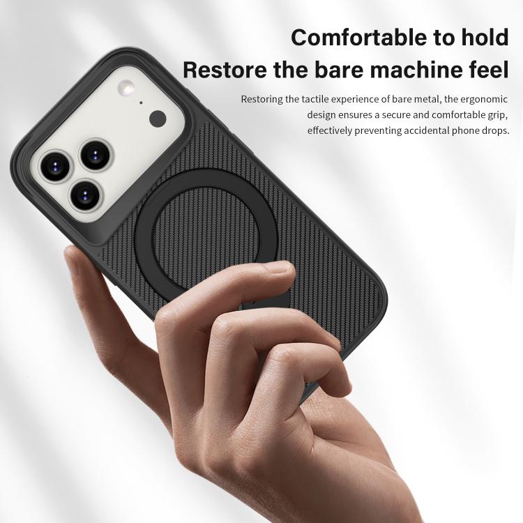 เคสโทรศัพท์ที่ถือ MagSafe 360 ลายคาร์บอนไฟเบอร์ สำหรับ iPhone 17 Pro Max