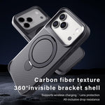 เคสโทรศัพท์ที่ถือ MagSafe 360 ลายคาร์บอนไฟเบอร์ สำหรับ iPhone 17 Pro Max