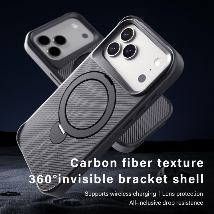 เคสโทรศัพท์ที่ถือ MagSafe 360 ลายคาร์บอนไฟเบอร์ สำหรับ iPhone 17 Pro Max