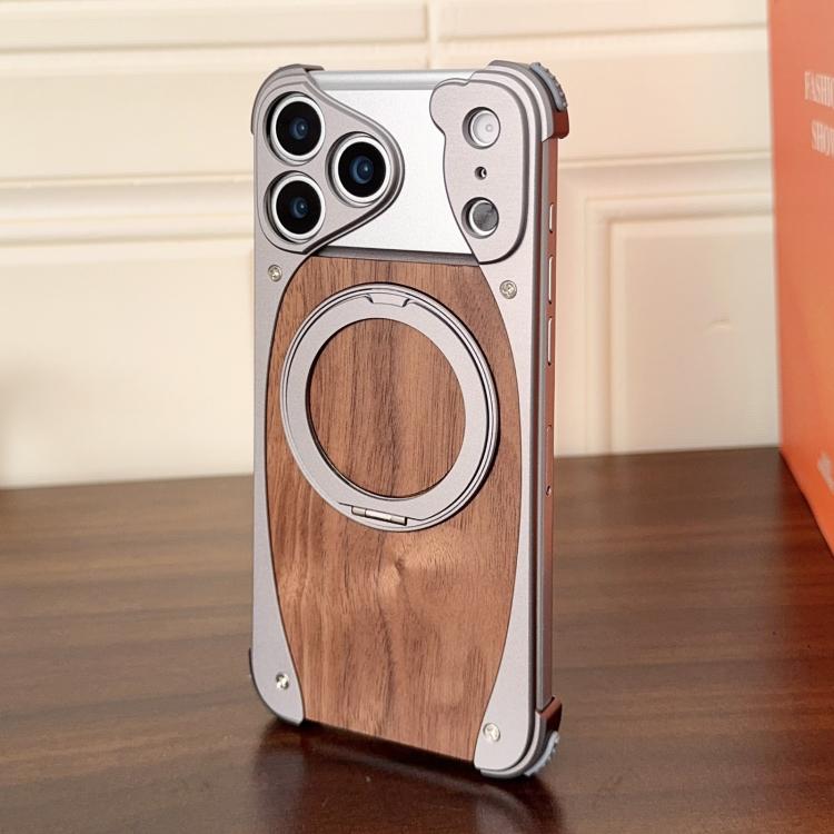 เคสโทรศัพท์ MagSafe ที่ถือหมุนได้ 360 องศาไร้กรอบโลหะวอลนัท สำหรับ iPhone 17 Pro Max, สำหรับ iPhone 17 Pro