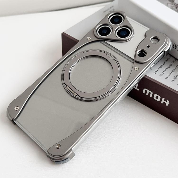 เคสโทรศัพท์แม่เหล็กที่ถือหมุนได้ 360 องศาไร้กรอบโลหะสีต้นฉบับ Weasel สำหรับ iPhone 17 Pro Max, สำหรับ iPhone 17 Pro