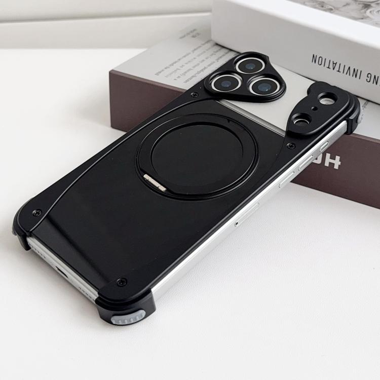 เคสโทรศัพท์แม่เหล็กที่ถือหมุนได้ 360 องศาไร้กรอบโลหะสีต้นฉบับ Weasel สำหรับ iPhone 17 Pro Max, สำหรับ iPhone 17 Pro