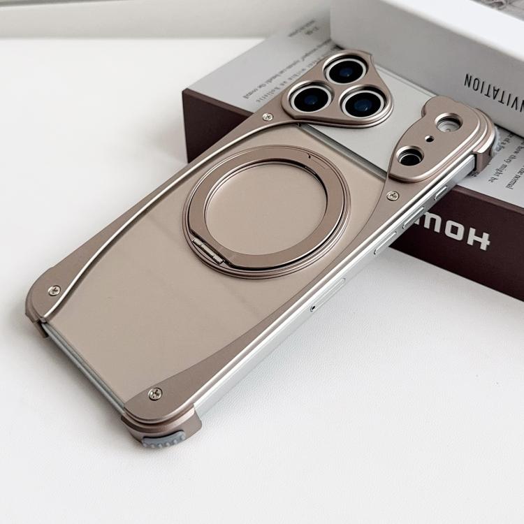 เคสโทรศัพท์แม่เหล็กที่ถือหมุนได้ 360 องศาไร้กรอบโลหะสีต้นฉบับ Weasel สำหรับ iPhone 17 Pro Max, สำหรับ iPhone 17 Pro