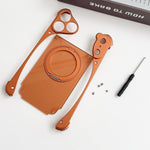 เคสโทรศัพท์แม่เหล็กที่ถือหมุนได้ 360 องศาไร้กรอบโลหะสีต้นฉบับ Weasel สำหรับ iPhone 17 Pro Max, สำหรับ iPhone 17 Pro