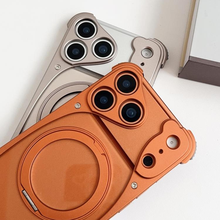 เคสโทรศัพท์แม่เหล็กที่ถือหมุนได้ 360 องศาไร้กรอบโลหะสีต้นฉบับ Weasel สำหรับ iPhone 17 Pro Max, สำหรับ iPhone 17 Pro