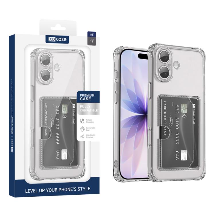 เคสโทรศัพท์ XDcase TPU ใสพร้อมช่องใส่บัตรและรูเจาะแม่นยำ สำหรับ iPhone 17 Pro Max, สำหรับ iPhone 17 Pro, สำหรับ iPhone 17, สำหรับ iPhone Air