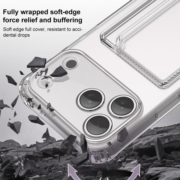 เคสโทรศัพท์ XDcase TPU ใสพร้อมช่องใส่บัตรและรูเจาะแม่นยำ สำหรับ iPhone 17 Pro Max, สำหรับ iPhone 17 Pro, สำหรับ iPhone 17, สำหรับ iPhone Air