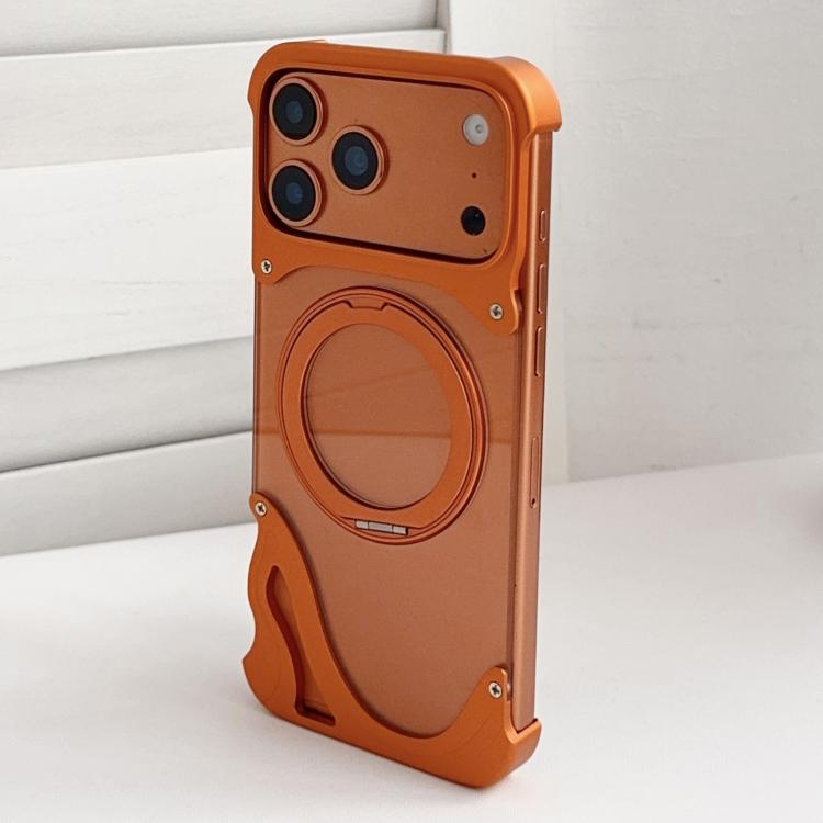 เคสโทรศัพท์แม่เหล็กแบบไม่มีกรอบโลหะหมุน 360 องศาสีดอลฟินแท้ สำหรับ iPhone 17 Pro Max, สำหรับ iPhone 17 Pro