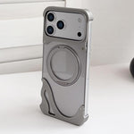 เคสโทรศัพท์แม่เหล็กแบบไม่มีกรอบโลหะหมุน 360 องศาสีดอลฟินแท้ สำหรับ iPhone 17 Pro Max, สำหรับ iPhone 17 Pro