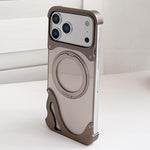 เคสโทรศัพท์แม่เหล็กแบบไม่มีกรอบโลหะหมุน 360 องศาสีดอลฟินแท้ สำหรับ iPhone 17 Pro Max, สำหรับ iPhone 17 Pro