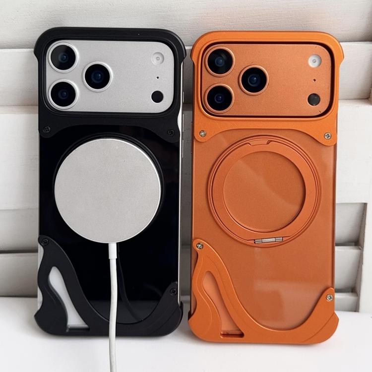เคสโทรศัพท์แม่เหล็กแบบไม่มีกรอบโลหะหมุน 360 องศาสีดอลฟินแท้ สำหรับ iPhone 17 Pro Max, สำหรับ iPhone 17 Pro