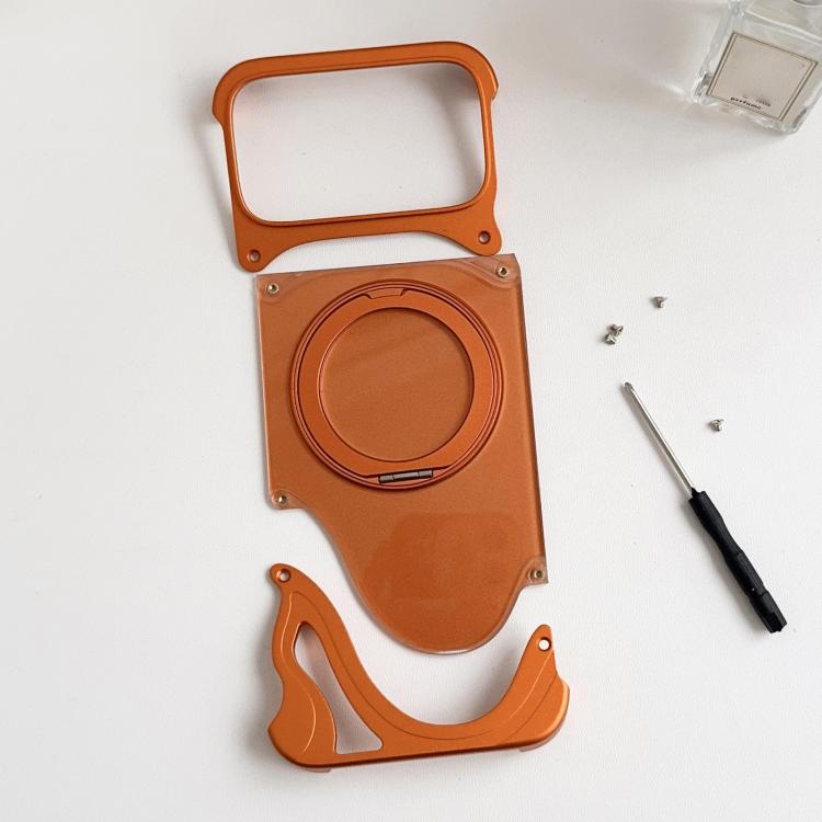 เคสโทรศัพท์แม่เหล็กแบบไม่มีกรอบโลหะหมุน 360 องศาสีดอลฟินแท้ สำหรับ iPhone 17 Pro Max, สำหรับ iPhone 17 Pro
