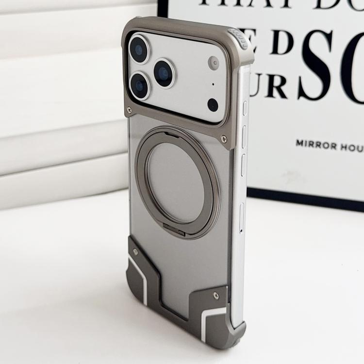 เคสโทรศัพท์แม่เหล็กแบบไม่มีกรอบโลหะหมุน 360 องศาสี Armor แท้ สำหรับ iPhone 17 Pro Max, สำหรับ iPhone 17 Pro