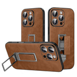 เคสโทรศัพท์หนังเทียมพร้อมที่จับโลหะซ่อนและสายรัดข้อมือ SULADA สำหรับ iPhone 17 Pro Max, สำหรับ iPhone 17 Pro, สำหรับ iPhone 17, สำหรับ iPhone 16 Pro Max, สำหรับ iPhone 16 Pro, สำหรับ iPhone 16