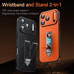 เคสโทรศัพท์หนังเทียมพร้อมที่จับโลหะซ่อนและสายรัดข้อมือ SULADA สำหรับ iPhone 17 Pro Max, สำหรับ iPhone 17 Pro, สำหรับ iPhone 17, สำหรับ iPhone 16 Pro Max, สำหรับ iPhone 16 Pro, สำหรับ iPhone 16