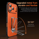 เคสโทรศัพท์หนังเทียมพร้อมที่จับโลหะซ่อนและสายรัดข้อมือ SULADA สำหรับ iPhone 17 Pro Max, สำหรับ iPhone 17 Pro, สำหรับ iPhone 17, สำหรับ iPhone 16 Pro Max, สำหรับ iPhone 16 Pro, สำหรับ iPhone 16
