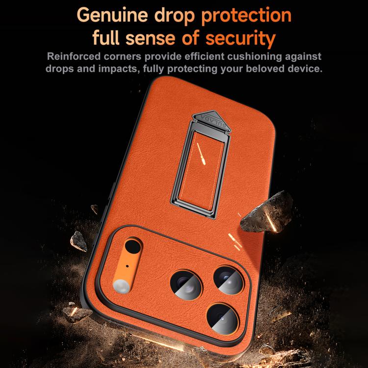 เคสโทรศัพท์หนังเทียมพร้อมที่จับโลหะซ่อนและสายรัดข้อมือ SULADA สำหรับ iPhone 17 Pro Max, สำหรับ iPhone 17 Pro, สำหรับ iPhone 17, สำหรับ iPhone 16 Pro Max, สำหรับ iPhone 16 Pro, สำหรับ iPhone 16